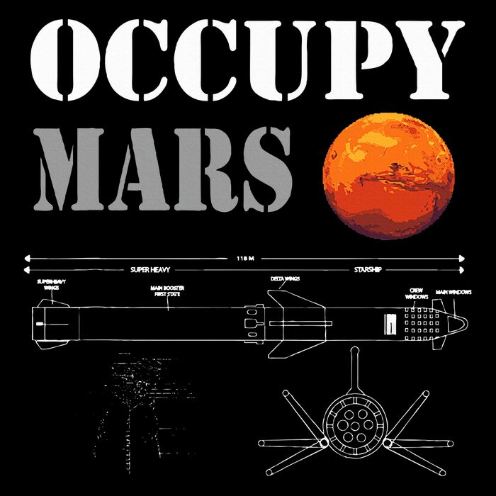 Occupy Mars Starship Rocket Baby Bodysuit