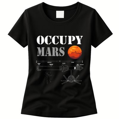 Occupy Mars Starship Rocket Womens T-Shirt