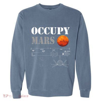 Occupy Mars Starship Rocket Garment-Dyed Sweatshirt