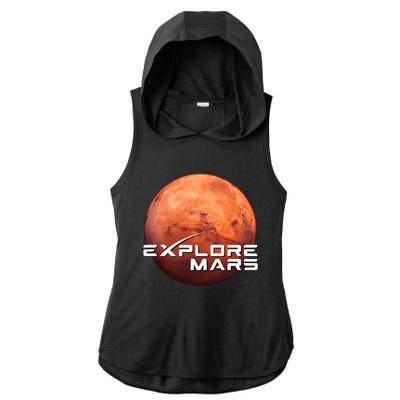 Occupy Mars Space X Exploration Space Ladies PosiCharge Tri-Blend Wicking Draft Hoodie Tank