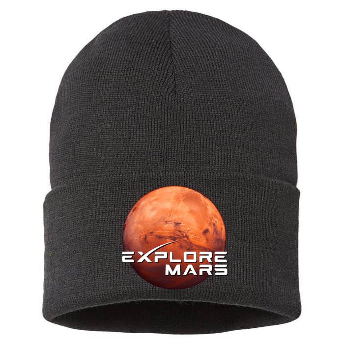 Occupy Mars Space X Exploration Space Sustainable Knit Beanie