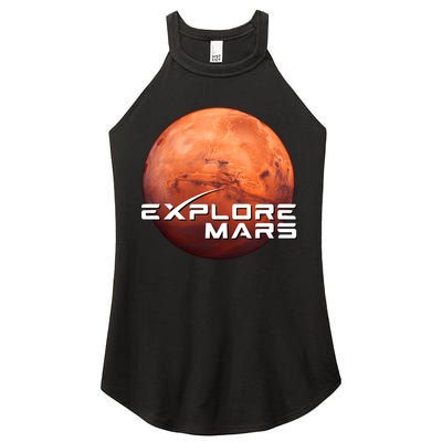 Occupy Mars Space X Exploration Space Women's Perfect Tri Rocker Tank