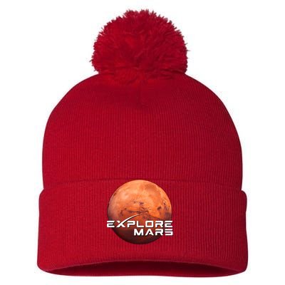 Occupy Mars Space X Exploration Space Pom Pom 12in Knit Beanie