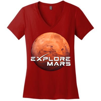 Occupy Mars Space X Exploration Space Women's V-Neck T-Shirt