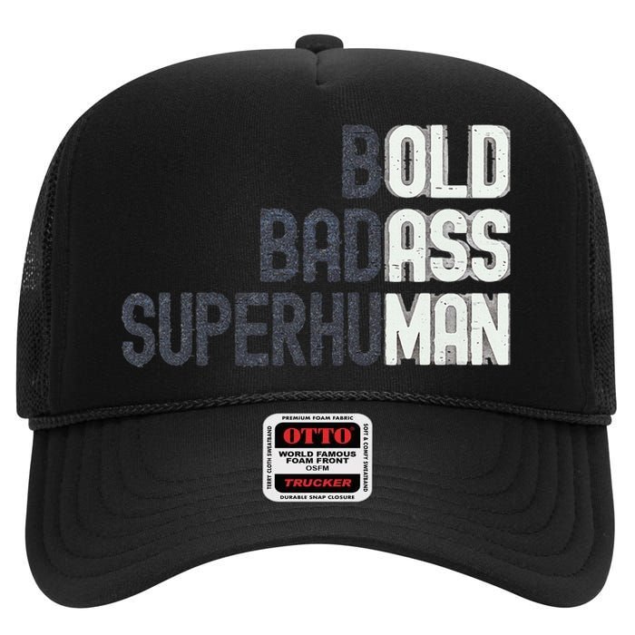 Old Man Saying Gag Gift Birthday For Dad High Crown Mesh Back Trucker Hat