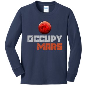 Occupy Mars Space Outer Space Kids Long Sleeve Shirt