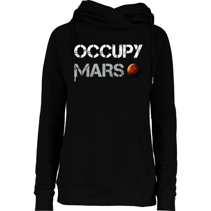 Occupy Mars Space Explorer Womens Funnel Neck Pullover Hood