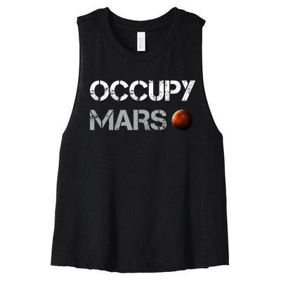 Occupy Mars Space Explorer Women's Racerback Cropped Tank