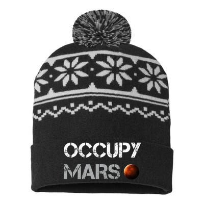 Occupy Mars Space Explorer USA-Made Snowflake Beanie