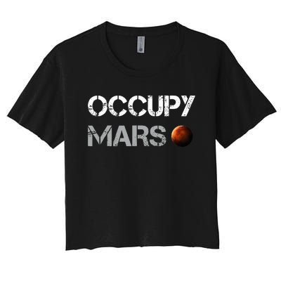 Occupy Mars Space Explorer Women's Crop Top Tee