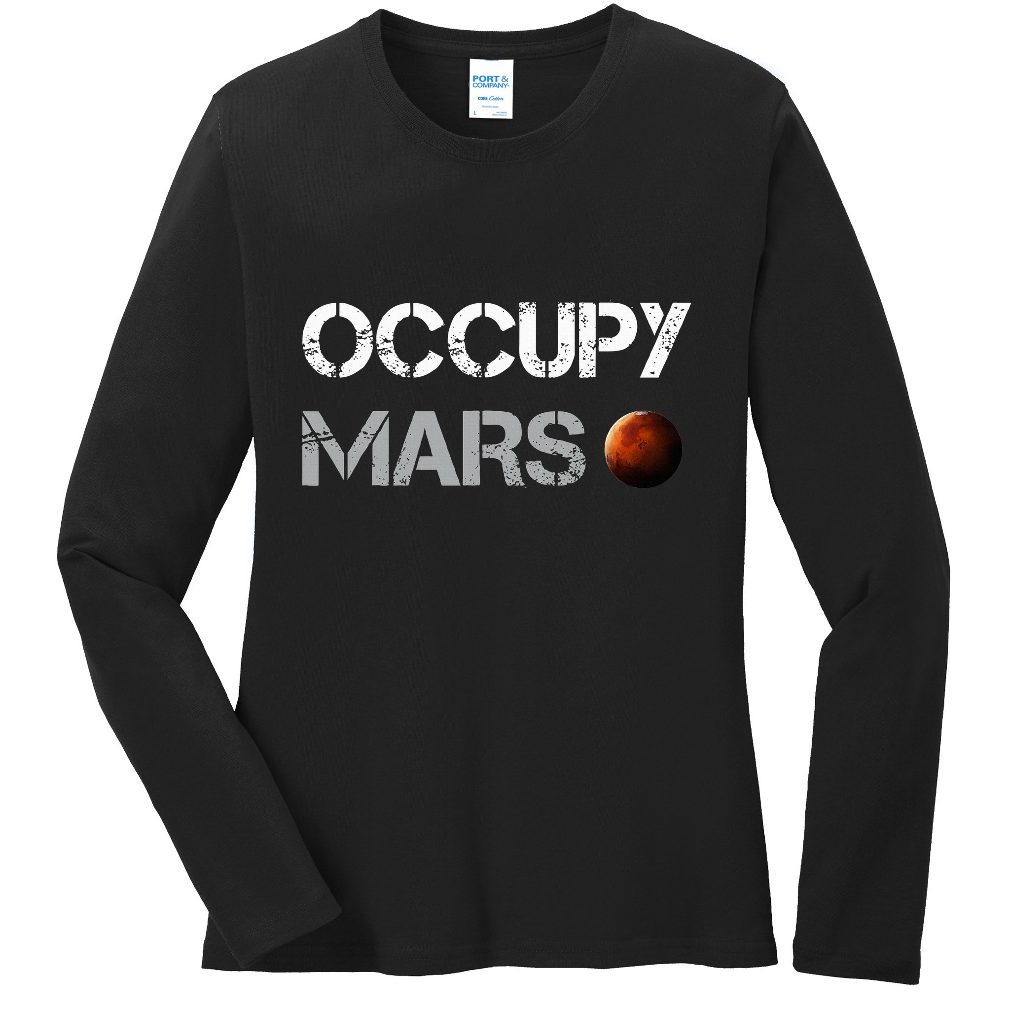 Occupy Mars Space Explorer Ladies Long Sleeve Shirt