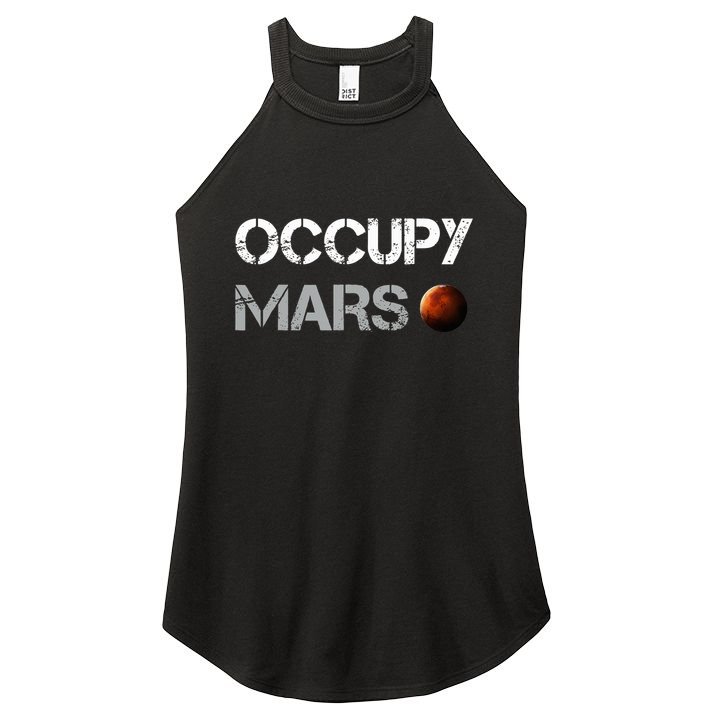 Occupy Mars Space Explorer Women's Perfect Tri Rocker Tank