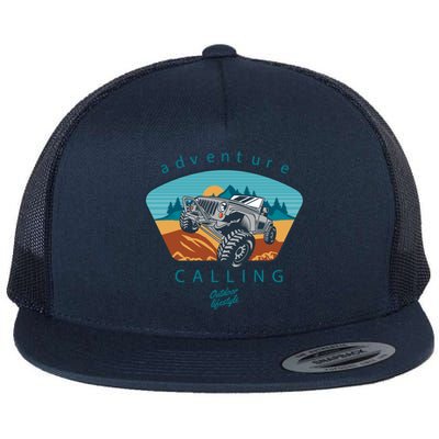 Offroad Mud Truck Adventure Calling Outdoor Lifestyle Gift Flat Bill Trucker Hat