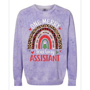 One Merry Teaching Assistant Rainbow Christmas Teacher Aide Colorblast Crewneck Sweatshirt