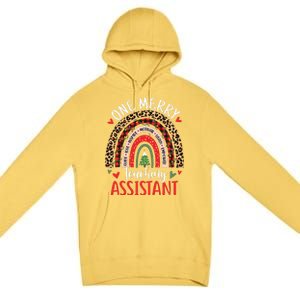 One Merry Teaching Assistant Rainbow Christmas Teacher Aide Premium Pullover Hoodie