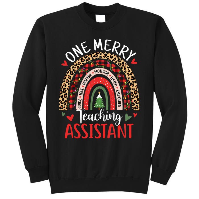 One Merry Teaching Assistant Rainbow Christmas Teacher Aide Sweatshirt