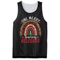 One Merry Teaching Assistant Rainbow Christmas Teacher Aide Mesh Reversible Basketball Jersey Tank