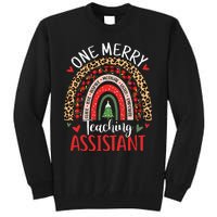 One Merry Teaching Assistant Rainbow Christmas Teacher Aide Tall Sweatshirt