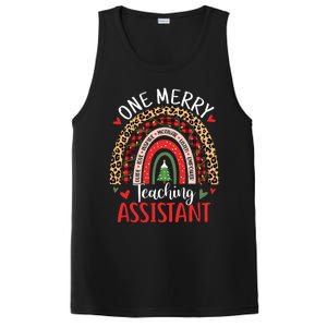 One Merry Teaching Assistant Rainbow Christmas Teacher Aide PosiCharge Competitor Tank