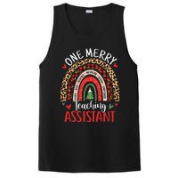 One Merry Teaching Assistant Rainbow Christmas Teacher Aide PosiCharge Competitor Tank