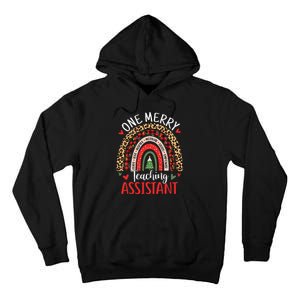 One Merry Teaching Assistant Rainbow Christmas Teacher Aide Tall Hoodie