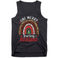 One Merry Teaching Assistant Rainbow Christmas Teacher Aide Tank Top