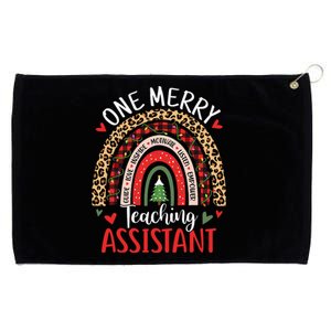 One Merry Teaching Assistant Rainbow Christmas Teacher Aide Grommeted Golf Towel