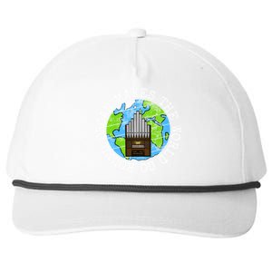 Organ Makes The World Go Round Organist Musician Funny Gift Snapback Five-Panel Rope Hat