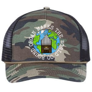 Organ Makes The World Go Round Organist Musician Funny Gift Retro Rope Trucker Hat Cap