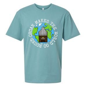 Organ Makes The World Go Round Organist Musician Funny Gift Sueded Cloud Jersey T-Shirt