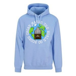 Organ Makes The World Go Round Organist Musician Funny Gift Unisex Surf Hoodie