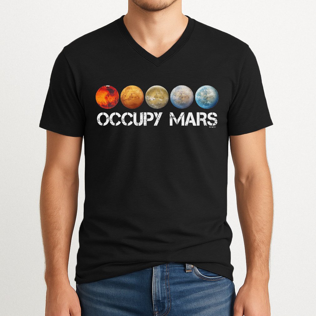 Occupy Mars Terraform V-Neck T-Shirt