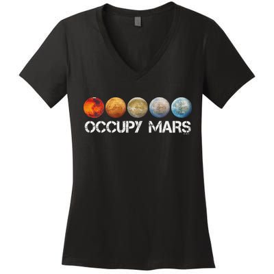 Occupy Mars Terraform Women's V-Neck T-Shirt