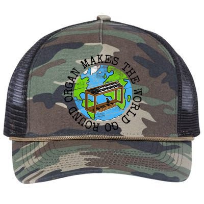 Organ Makes The World Go Round Gift Retro Rope Trucker Hat Cap