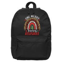 One Merry Teaching Assistant Rainbow Christmas Teacher Aide 16 in Basic Backpack