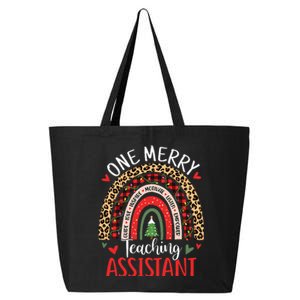 One Merry Teaching Assistant Rainbow Christmas Teacher Aide 25L Jumbo Tote