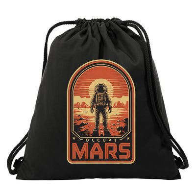 Occupy Mars Terraform Space Astronomy Retro Lover Souvenir Drawstring Bag