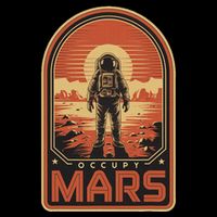 Occupy Mars Terraform Space Astronomy Retro Lover Souvenir Flat Bill Trucker Hat