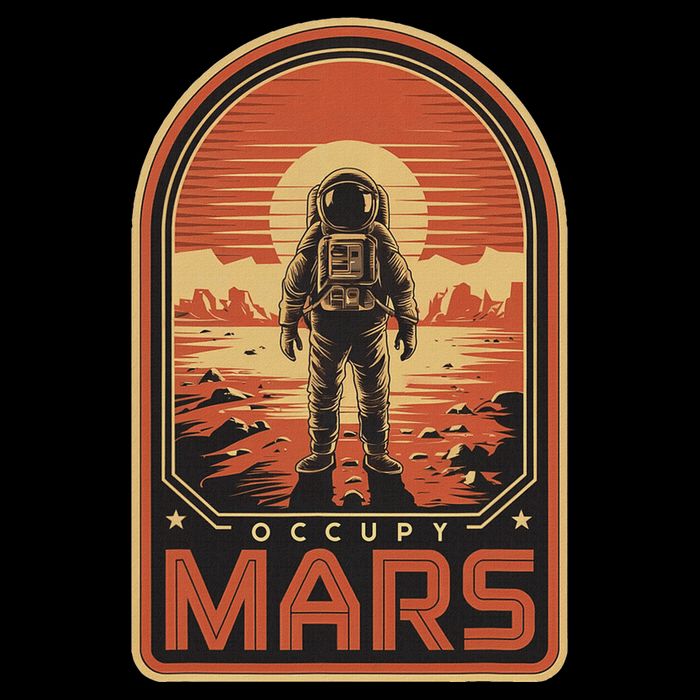Occupy Mars Terraform Space Astronomy Retro Lover Souvenir Flat Bill Trucker Hat