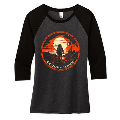 Occupy Mars Terraforming Women's Tri-Blend 3/4-Sleeve Raglan Shirt