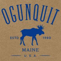 Ogunquit Maine Usa With Moose Design Souvenir Cotton Canvas Backpack