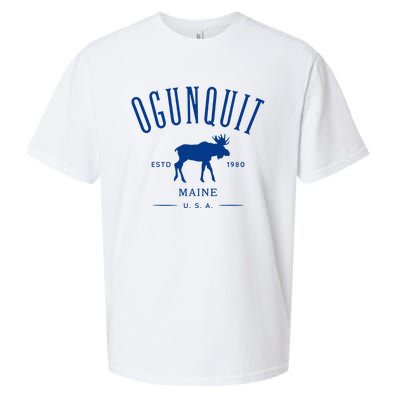 Ogunquit Maine Usa With Moose Design Souvenir Sueded Cloud Jersey T-Shirt