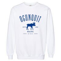 Ogunquit Maine Usa With Moose Design Souvenir Garment-Dyed Sweatshirt