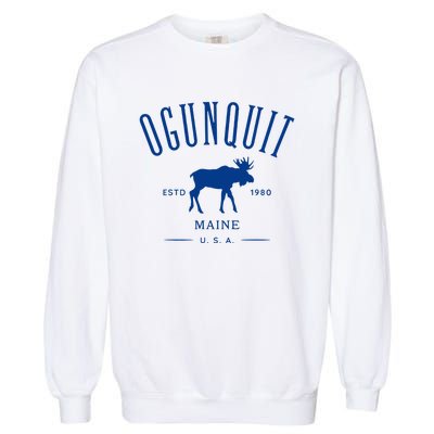 Ogunquit Maine Usa With Moose Design Souvenir Garment-Dyed Sweatshirt