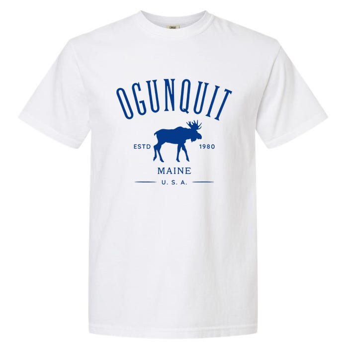 Ogunquit Maine Usa With Moose Design Souvenir Garment-Dyed Heavyweight T-Shirt