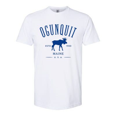 Ogunquit Maine Usa With Moose Design Souvenir Softstyle CVC T-Shirt