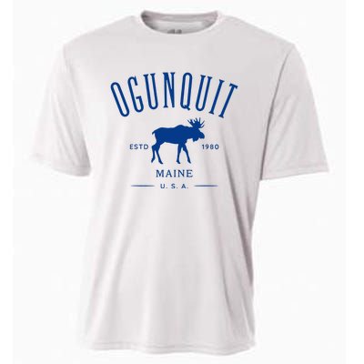 Ogunquit Maine Usa With Moose Design Souvenir Cooling Performance Crew T-Shirt