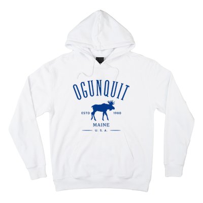 Ogunquit Maine Usa With Moose Design Souvenir Hoodie