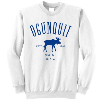 Ogunquit Maine Usa With Moose Design Souvenir Sweatshirt