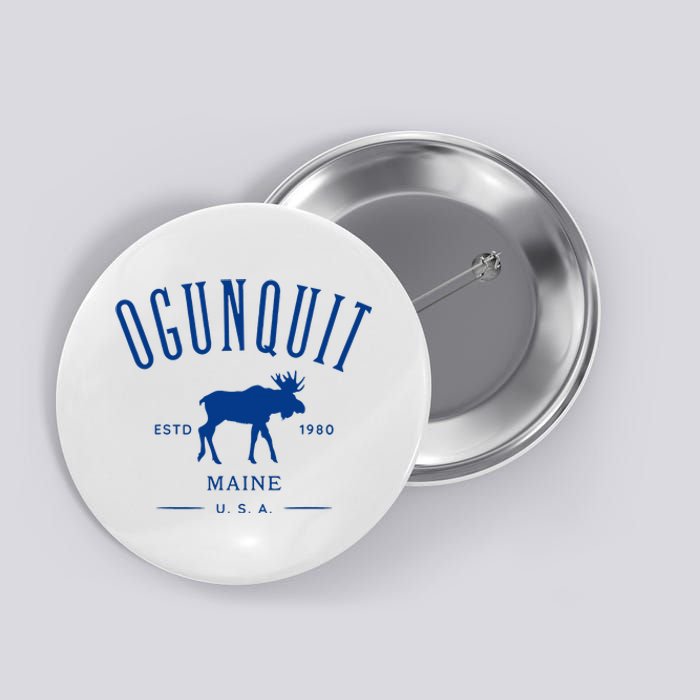 Ogunquit Maine Usa With Moose Design Souvenir Button